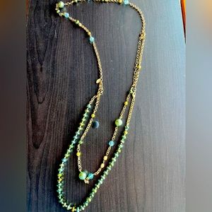 Lia Sophia necklace with green beads